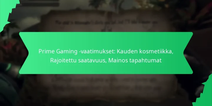 Prime Gaming -vaatimukset: Kauden kosmetiikka, Rajoitettu saatavuus, Mainos tapahtumat